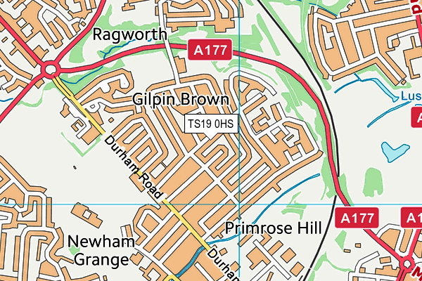 TS19 0HS map - OS VectorMap District (Ordnance Survey)