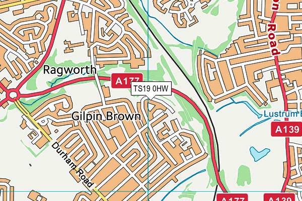 TS19 0HW map - OS VectorMap District (Ordnance Survey)