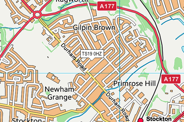 TS19 0HZ map - OS VectorMap District (Ordnance Survey)