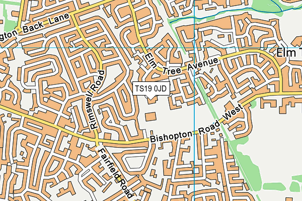 TS19 0JD map - OS VectorMap District (Ordnance Survey)