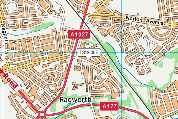 TS19 0LE map - OS VectorMap District (Ordnance Survey)