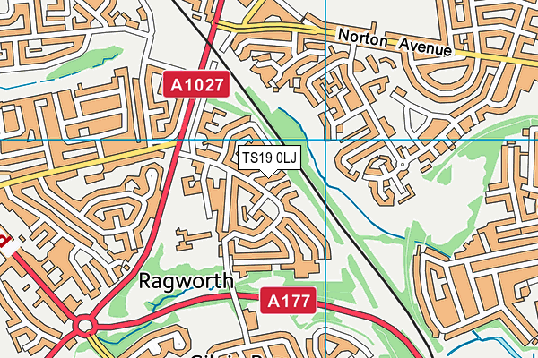 TS19 0LJ map - OS VectorMap District (Ordnance Survey)