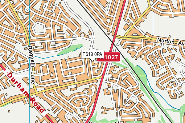 TS19 0PA map - OS VectorMap District (Ordnance Survey)