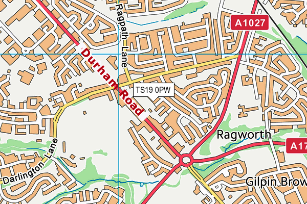 TS19 0PW map - OS VectorMap District (Ordnance Survey)