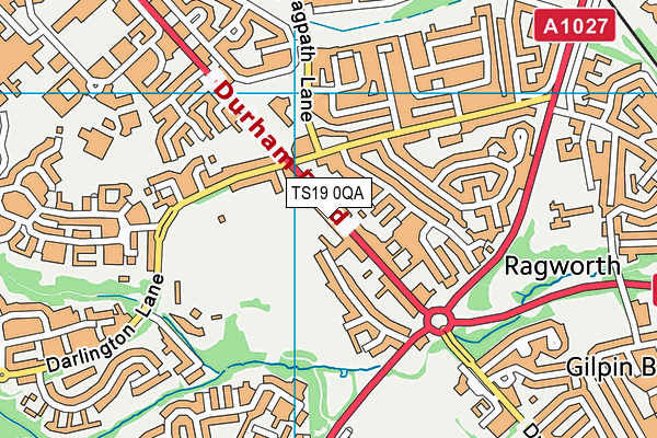 TS19 0QA map - OS VectorMap District (Ordnance Survey)