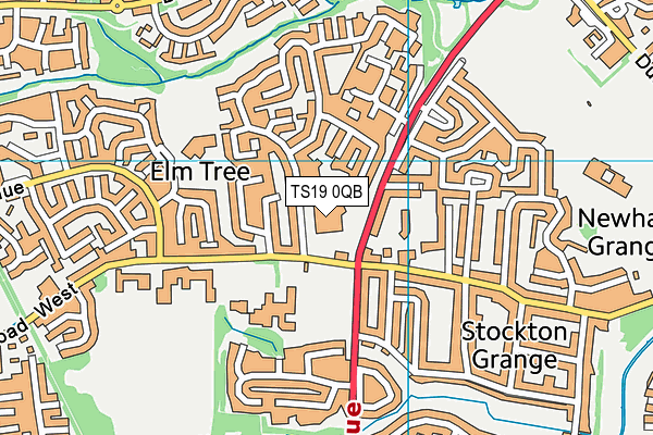 TS19 0QB map - OS VectorMap District (Ordnance Survey)