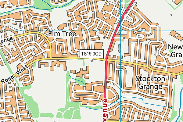 Stockton Sixth Form College map (TS19 0QD) - OS VectorMap District (Ordnance Survey)