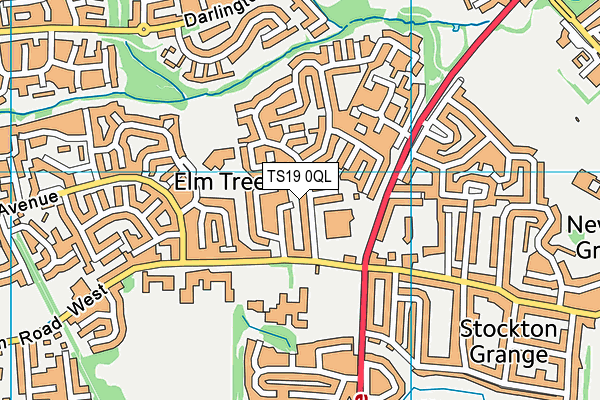 TS19 0QL map - OS VectorMap District (Ordnance Survey)