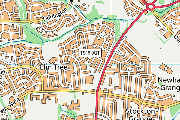 TS19 0QT map - OS VectorMap District (Ordnance Survey)