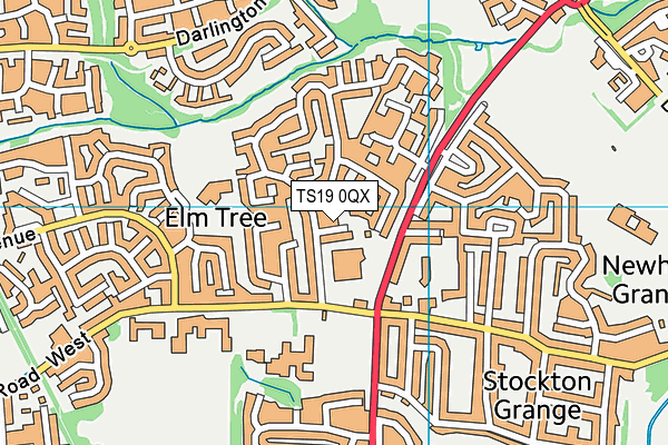 TS19 0QX map - OS VectorMap District (Ordnance Survey)