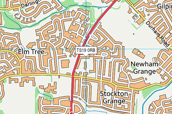 TS19 0RB map - OS VectorMap District (Ordnance Survey)