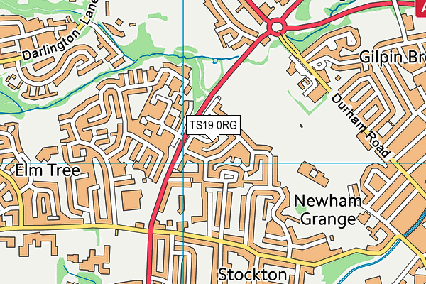 TS19 0RG map - OS VectorMap District (Ordnance Survey)