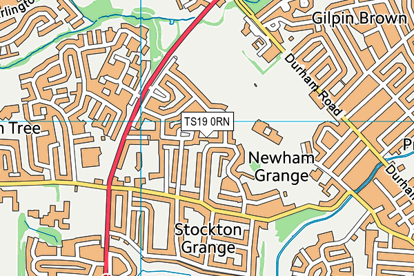 TS19 0RN map - OS VectorMap District (Ordnance Survey)