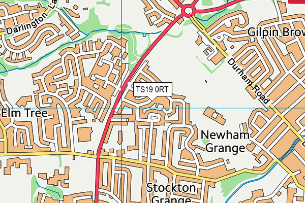 TS19 0RT map - OS VectorMap District (Ordnance Survey)