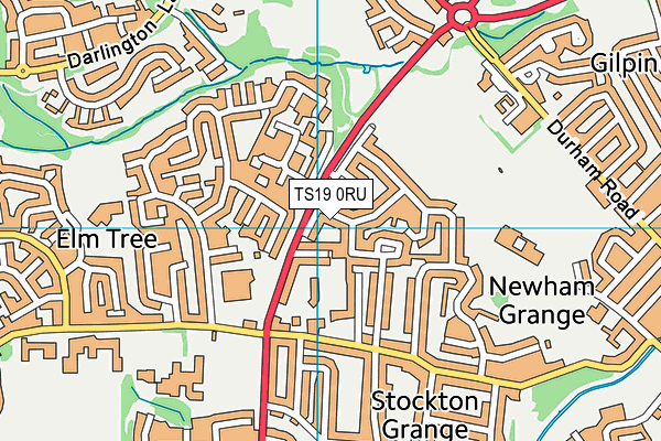 TS19 0RU map - OS VectorMap District (Ordnance Survey)