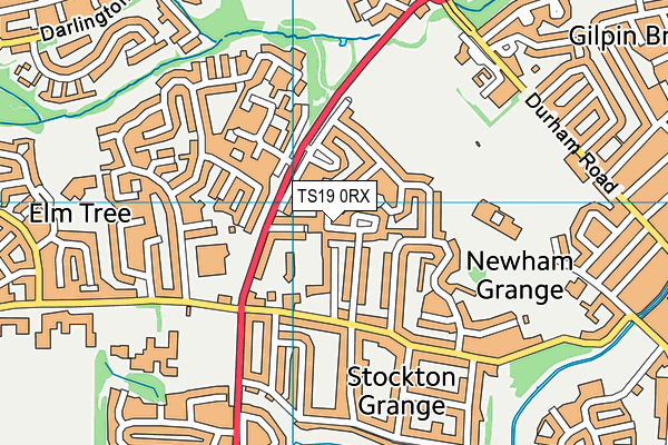 TS19 0RX map - OS VectorMap District (Ordnance Survey)