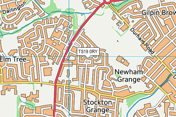 TS19 0RY map - OS VectorMap District (Ordnance Survey)