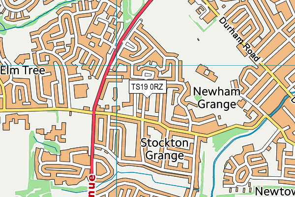 TS19 0RZ map - OS VectorMap District (Ordnance Survey)