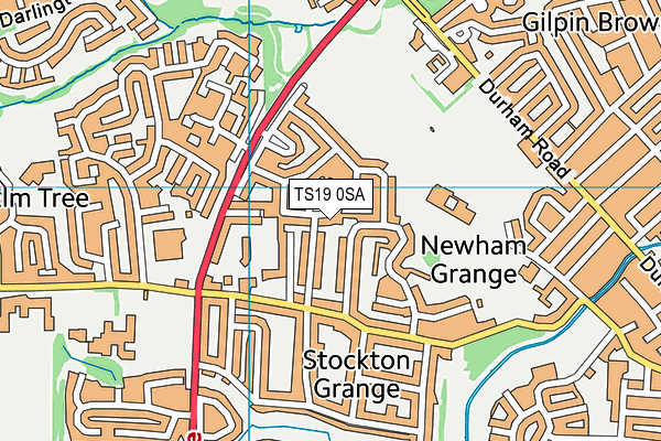 TS19 0SA map - OS VectorMap District (Ordnance Survey)