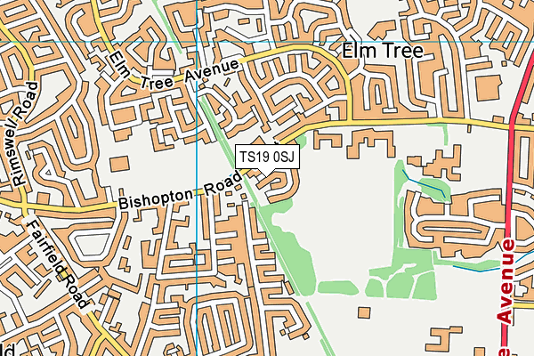 TS19 0SJ map - OS VectorMap District (Ordnance Survey)