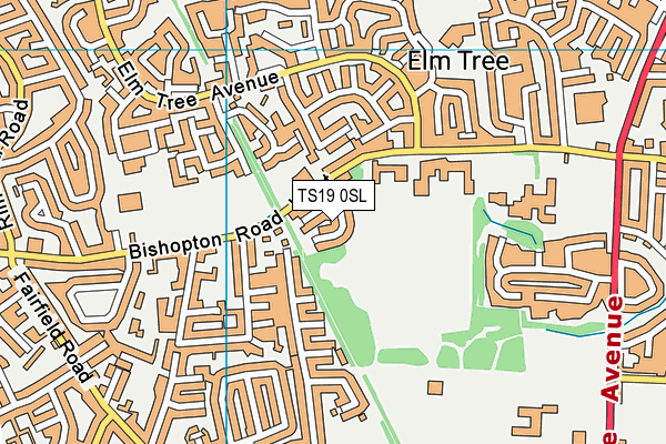 TS19 0SL map - OS VectorMap District (Ordnance Survey)