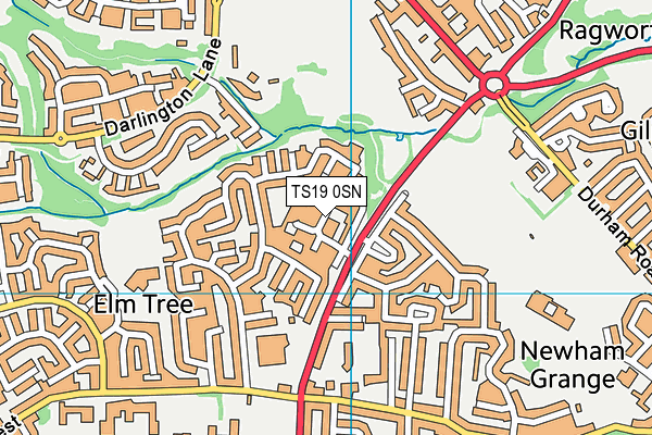 TS19 0SN map - OS VectorMap District (Ordnance Survey)