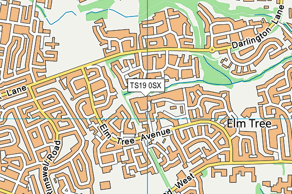 TS19 0SX map - OS VectorMap District (Ordnance Survey)