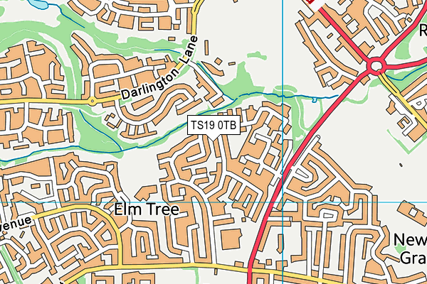 TS19 0TB map - OS VectorMap District (Ordnance Survey)