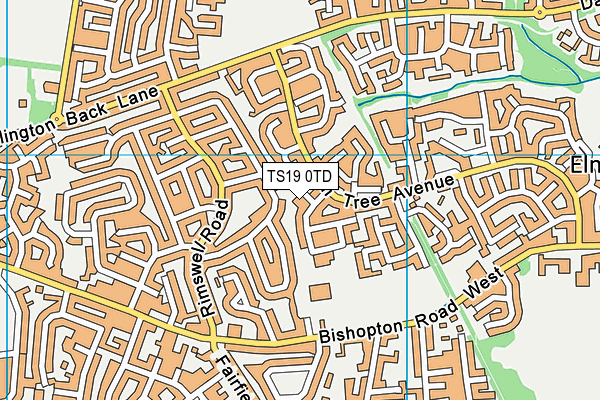 TS19 0TD map - OS VectorMap District (Ordnance Survey)