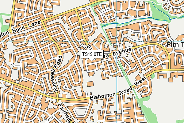 TS19 0TE map - OS VectorMap District (Ordnance Survey)