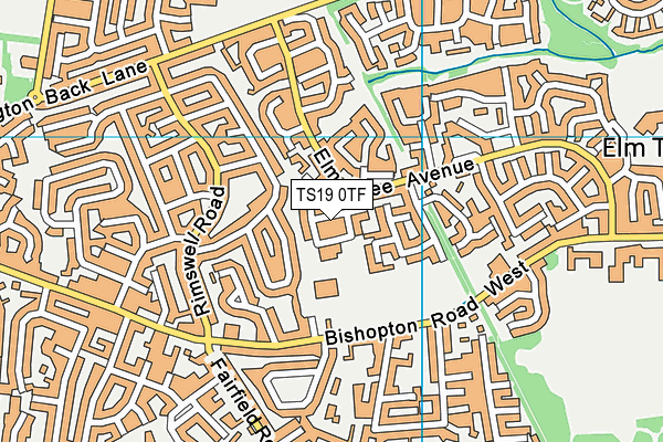 TS19 0TF map - OS VectorMap District (Ordnance Survey)