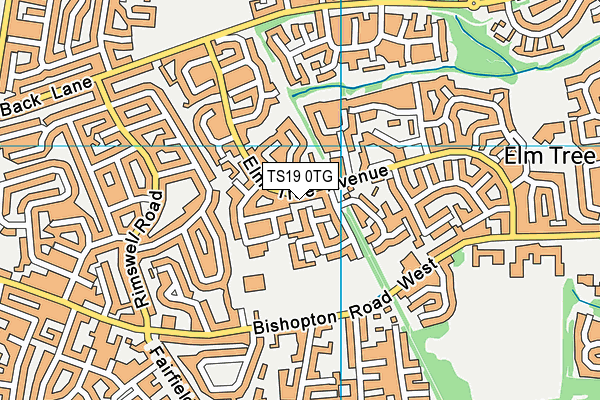 TS19 0TG map - OS VectorMap District (Ordnance Survey)