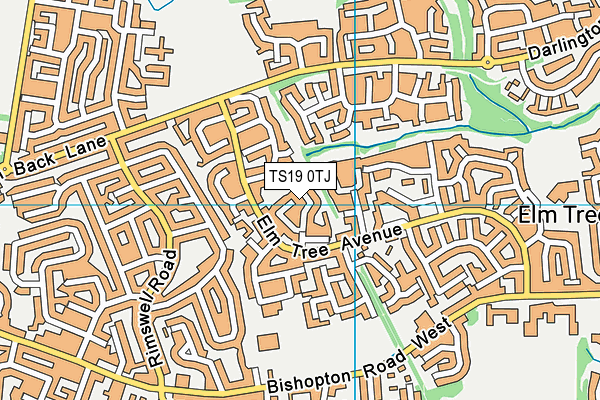 TS19 0TJ map - OS VectorMap District (Ordnance Survey)