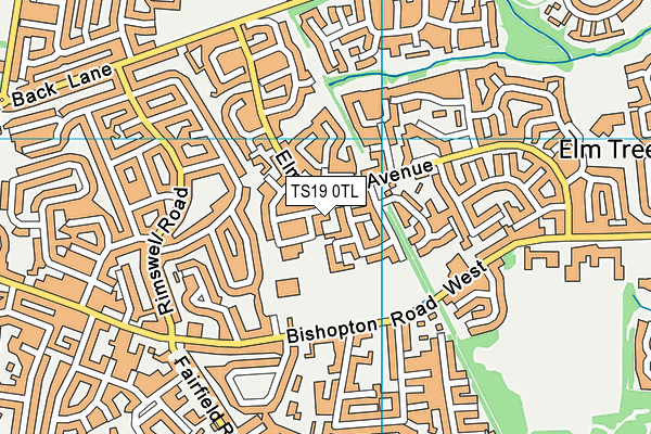 TS19 0TL map - OS VectorMap District (Ordnance Survey)