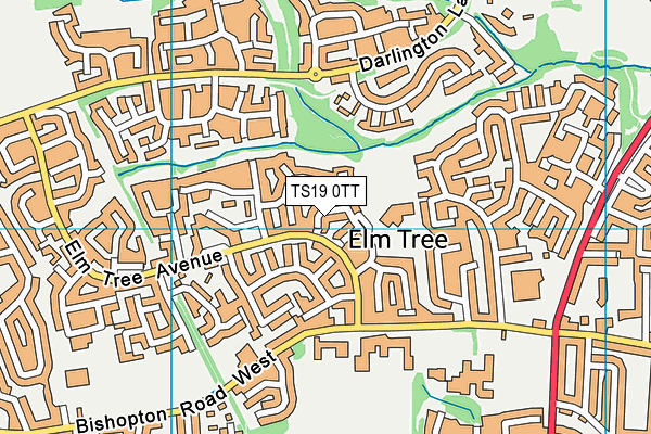 TS19 0TT map - OS VectorMap District (Ordnance Survey)