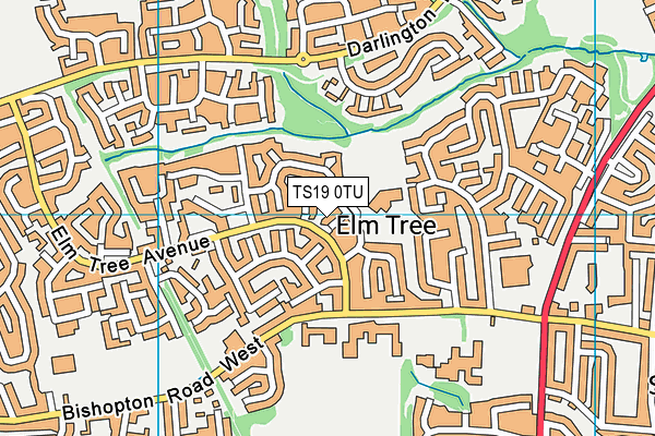 TS19 0TU map - OS VectorMap District (Ordnance Survey)