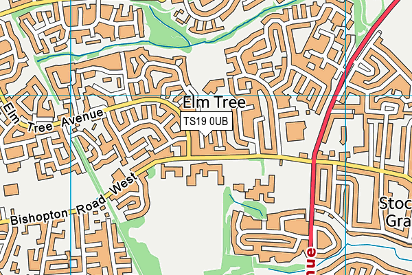 TS19 0UB map - OS VectorMap District (Ordnance Survey)