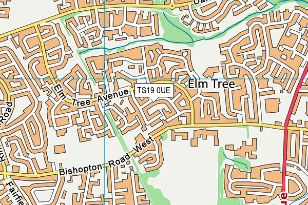 TS19 0UE map - OS VectorMap District (Ordnance Survey)