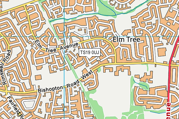 TS19 0UJ map - OS VectorMap District (Ordnance Survey)