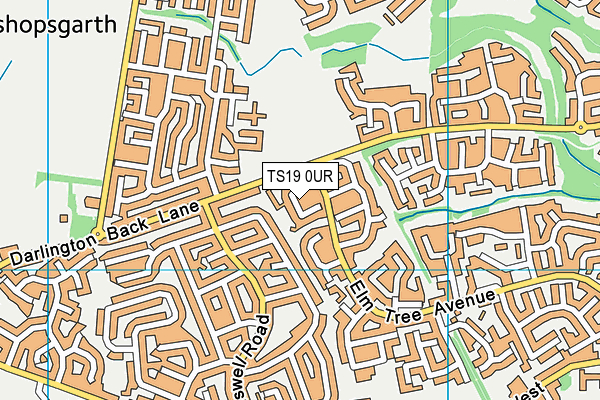 TS19 0UR map - OS VectorMap District (Ordnance Survey)