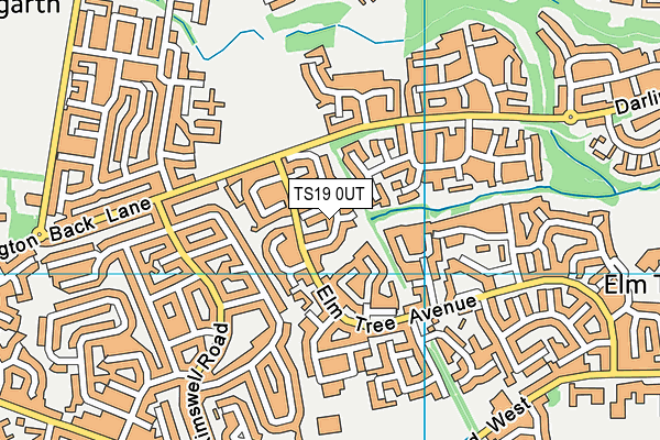 TS19 0UT map - OS VectorMap District (Ordnance Survey)