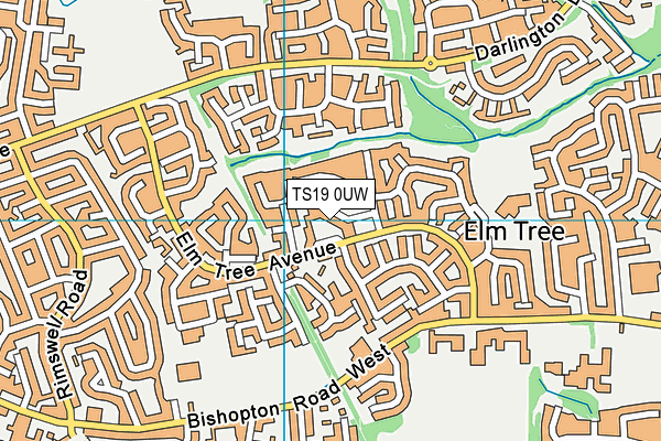 TS19 0UW map - OS VectorMap District (Ordnance Survey)