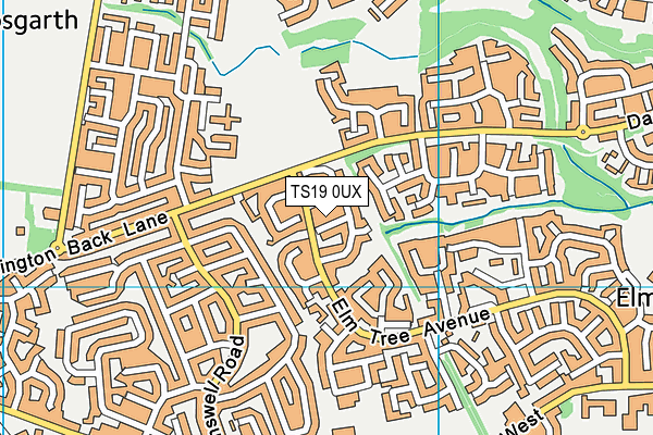 TS19 0UX map - OS VectorMap District (Ordnance Survey)