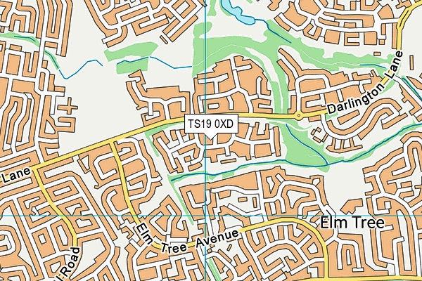 TS19 0XD map - OS VectorMap District (Ordnance Survey)