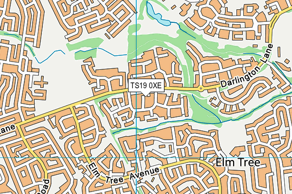 TS19 0XE map - OS VectorMap District (Ordnance Survey)