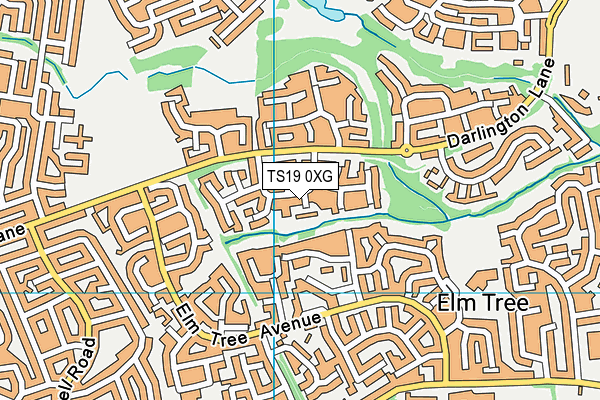 TS19 0XG map - OS VectorMap District (Ordnance Survey)