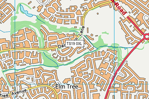 TS19 0XL map - OS VectorMap District (Ordnance Survey)