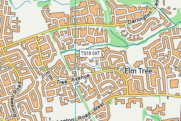 TS19 0XT map - OS VectorMap District (Ordnance Survey)