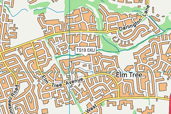 TS19 0XU map - OS VectorMap District (Ordnance Survey)