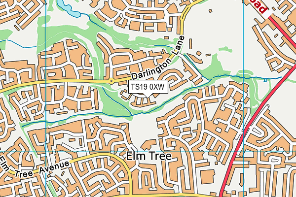 TS19 0XW map - OS VectorMap District (Ordnance Survey)